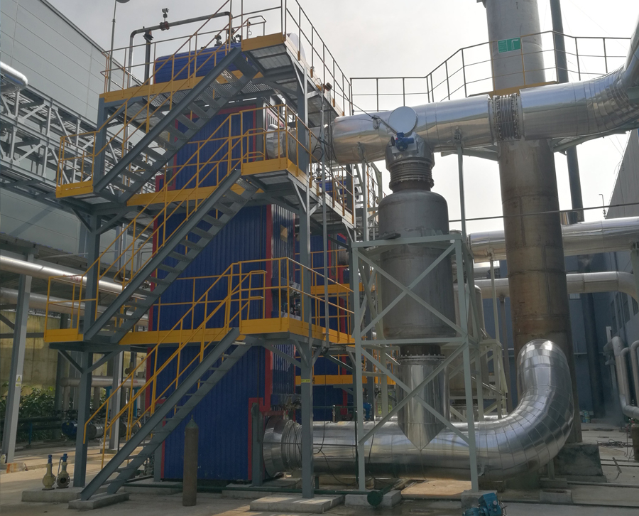 3000kW /4000kW多臺沼氣發(fā)電機(jī)組共用1臺余熱鍋爐項(xiàng)目現(xiàn)場